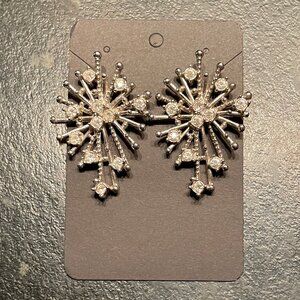 Elegant and Festive Silver Starburst Earrings